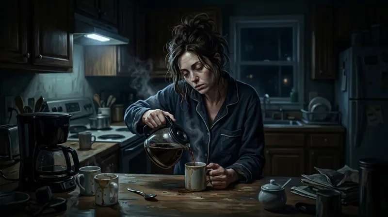 Moonlit calm lake at night with soft ripples spreading from a single drop under a warm moon glow