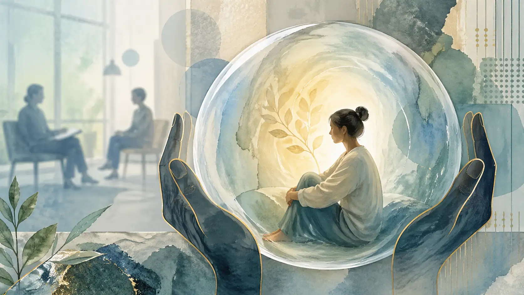 a woman observing a social therapy session