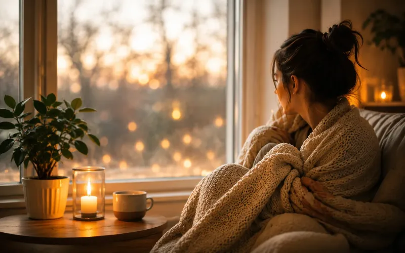 a person sitting at home trying to heal from the trauma of betrayal
