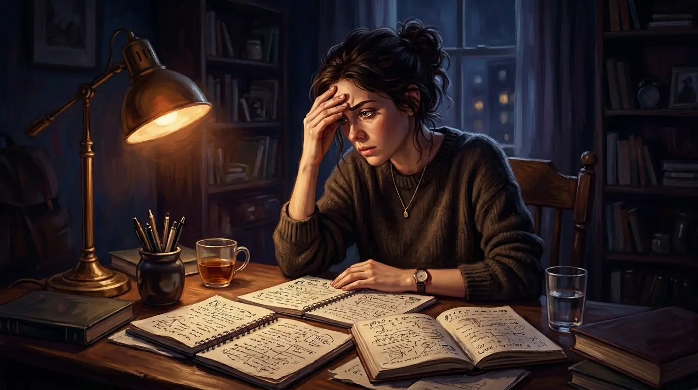Woman overthinking