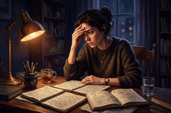 Woman overthinking