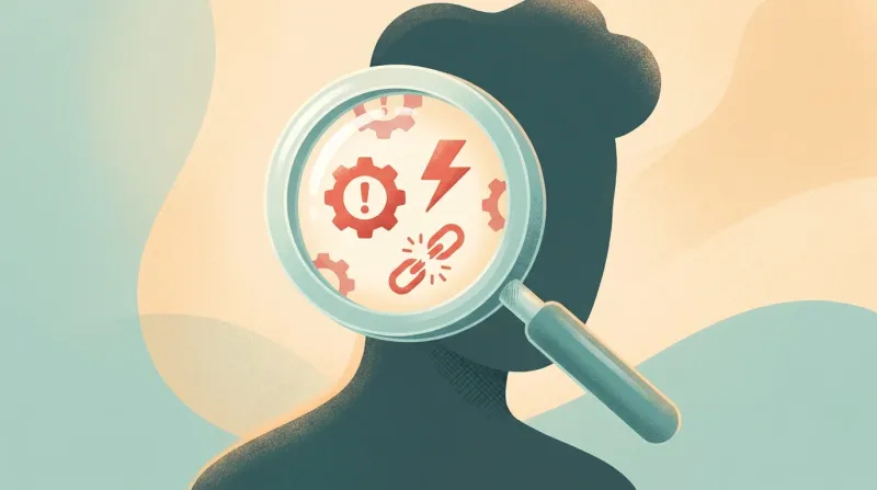 magnifying glass aimed at a person detecting drug addiction