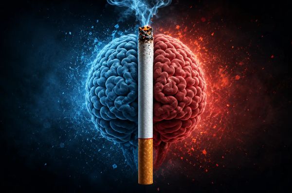 image of a cigarette damaging a brain