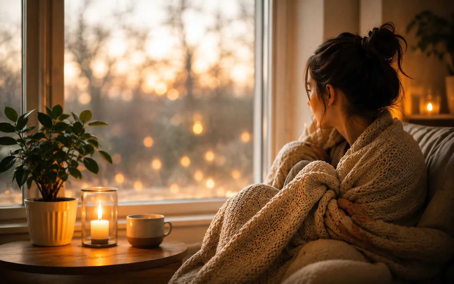 a person sitting at home trying to heal from the trauma of betrayal