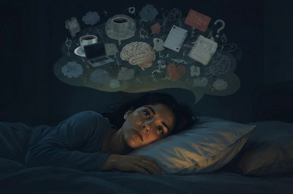 a person who can't sleep at night from overthinking