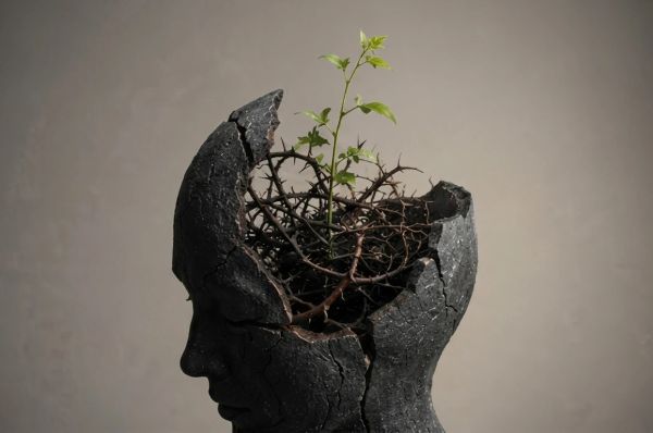 a figure statue with an apparent tangled mind