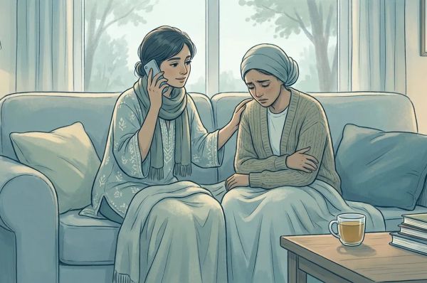 a patient seeking help from her friend about her suicidal thoughts