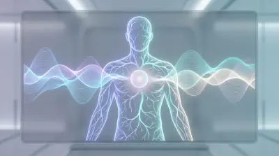 مسارات عصبية متدفقة تتجمع نحو مركز مضيء هادئ ترمز لتنظيم الجهاز العصبي