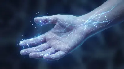 Abstract neural network of branching blue lines with golden nodes, symbolizing the nervous system and its role in health.