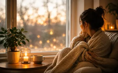 a person sitting at home trying to heal from the trauma of betrayal