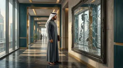 Person standing in front of shattered mirror with self-doubt