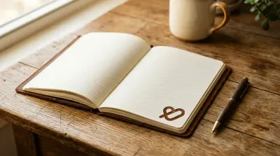Note with a pen indicating a new chapter