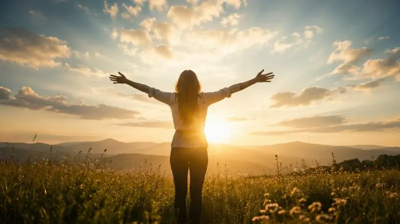 a woman embracing her new self and returning to life