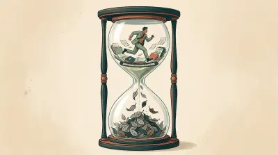 an hourglass resembling workaholism