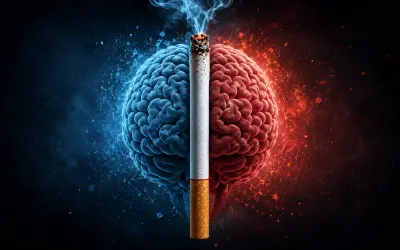 image of a cigarette damaging a brain